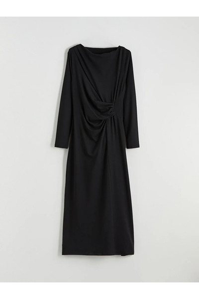 LC Waikiki Boat Neck Gathered Dress