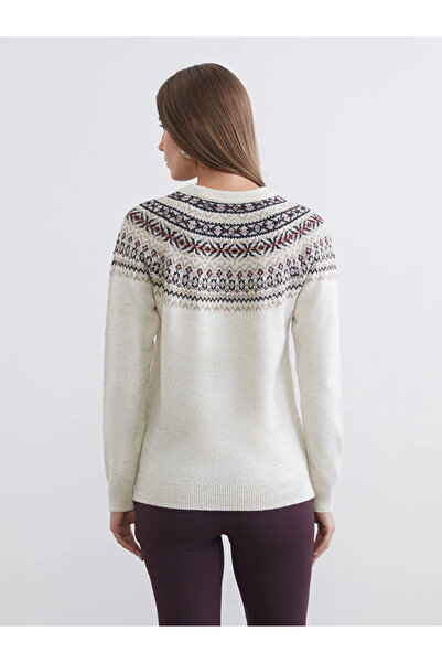 LC Waikiki Crew Neck Patterned Women's Knitwear Sweater