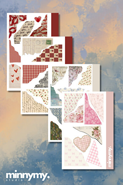Minnymy 4'lü Collage Collection Sticker, Çıkartma, Ajanda, Günlük, Planlayıcı...