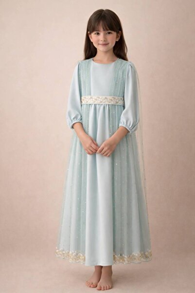 La reina petite جلابية شعبية تركواز للسن المحير وللبنات المحجبات من لارينا بتيت