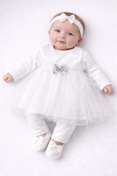Superbaby Babyshah white tulle baptism set – elegant outfit for little girls