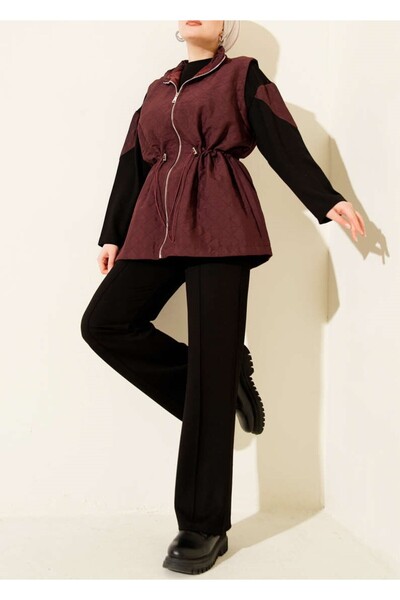 Burcia Quilted Vest Set Zippered Triple Set