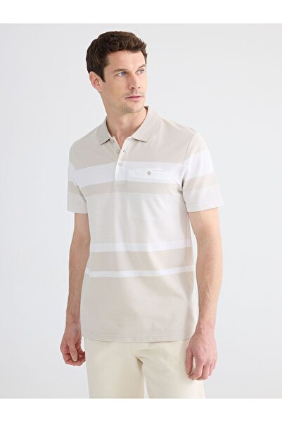 LC Waikiki Lcwaikiki Classic Polo Neck Striped Mercerized Look Men's T-Shirt