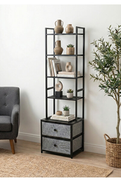 Vovikon 2 Çekmeceli 5 Raflı Komidin Kitaplık