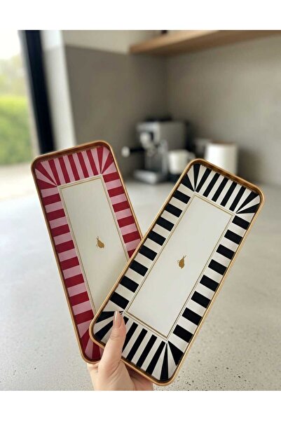 NO BRAND Sunum Servis Tepsisi Dekoratif Desenli 30*12cm