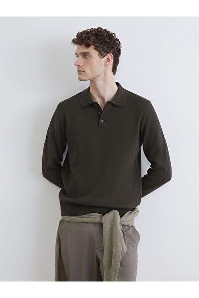 LC Waikiki Southblue Polo Neck Men's Knitwear Sweater