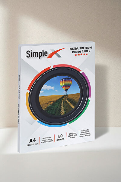 simplex 20x30 cm (A4) Parlak Fotoğraf Kağıdı 270 Gr - 50 Adet
