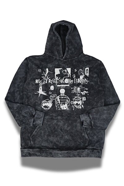 Fuddy Moda Hanorac retro unisex supradimensionat, imprimat cu „Right Place Wr...