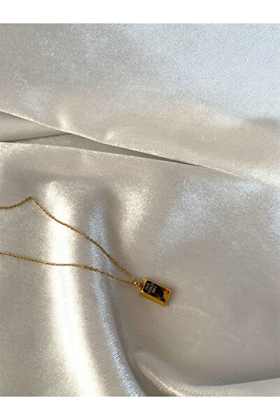 Ezremu Store Külçe Altın Gold Çelik Kolye