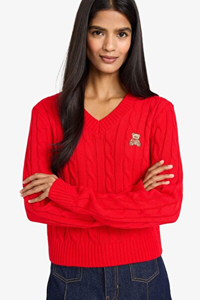 DeFacto Slim Fit Slim Fit V-Neck Sweater G6850Ax26Sp