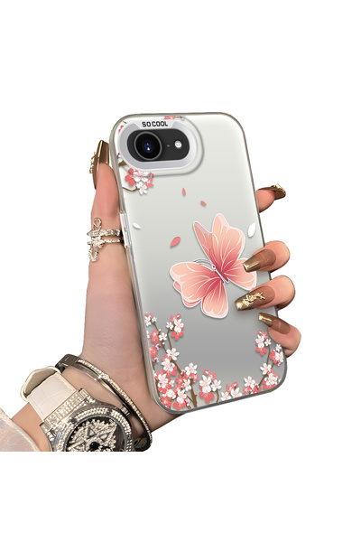 ucuc iPhone 16E Compatible Silicone Edge Hard Back Anti-Fall Butterfly Patter...