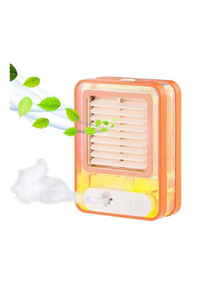 Arabest مروحة مكتب صغيرة مزودة برذاذ ماء، وإضاءة ليلية LED، وقابلة لإعادة الش...