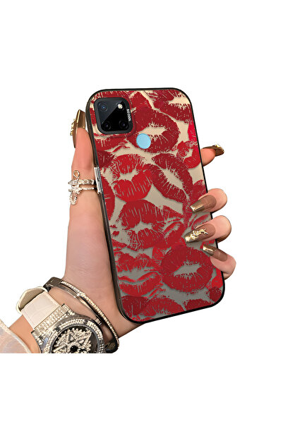 ucuc حافظة من السيليكون المتوافقة مع هاتف Realme C25Y/C21Y ذات حافة صلبة ومضا...