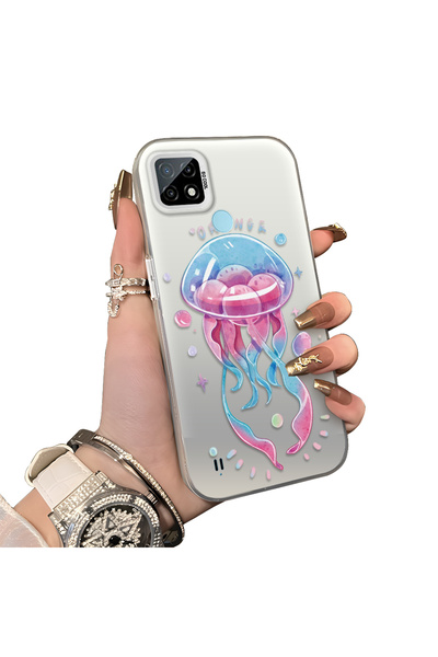 ucuc حافظة سيليكون متوافقة مع هاتف Realme C21 ذات حافة صلبة ومضادة للسقوط بنم...