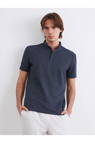 LC Waikiki Lcw Vision Judge Collar Striped Men's T-Shirt