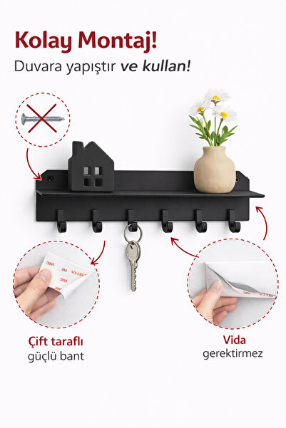 PRİNTELLA Multi-Purpose Key Hanger & Rack for Wall Mounting – Easy Assembly, ...