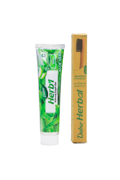Dabur Herbal Tooth Paste, Natural Fresh Gel Toothpaste Aloe Vera Gel with Bam...