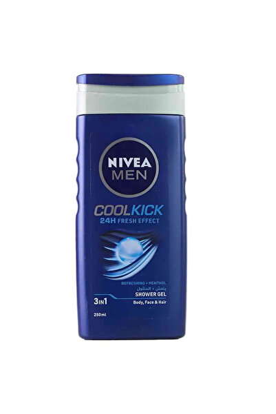 NIVEA Men Cool Kick 3 in 1 Shower Gel For Body, Face & Hair With 24H Fresh Ef...