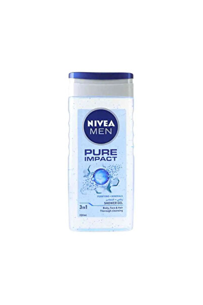 NIVEA Men Pure Impact 3 in 1 Shower Gel For Body, Face & Hair- 250ml