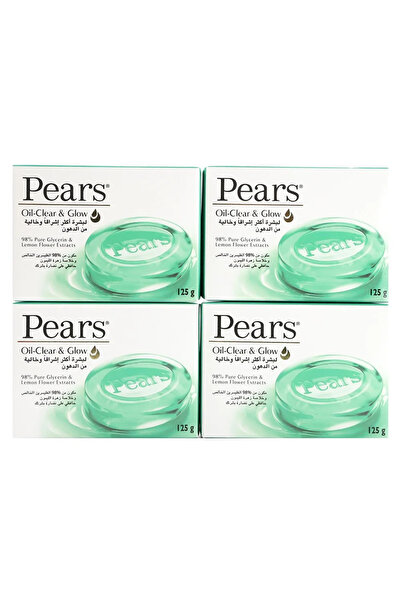 Pears Oil Clear & Glow Soap with Lemon Flower Extracts, Set of 4pcs- 4X125gms
