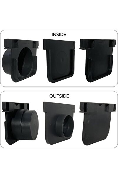 Raco مجموعة أغطية طرفية لشبكة الأرضية، لون أسود، أغطية مخرج قناة تصريف من الب...