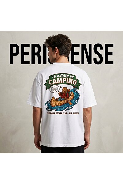 YRN COLLECTION Unisex I'D Rather Be Camping Printed Premium Combed Cotton Ove...