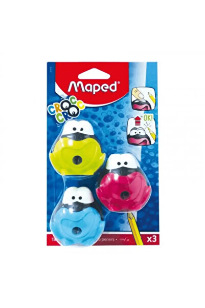 Maped Croc Croc Frog Shaped One Hole Pencil Sharpener- 3pcs
