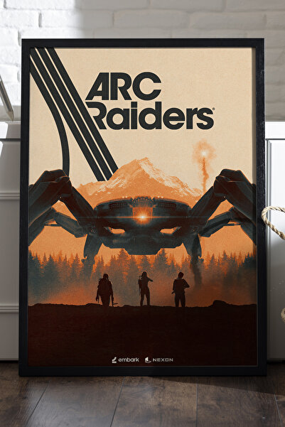 Duvarda Arc Raiders crni drveni poster u okviru, dekorativna zidna slika za igre