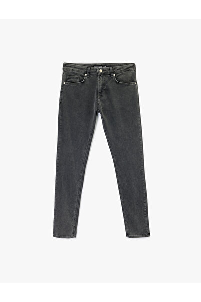 Koton Με τσέπες Τζιν Παντελόνι Κανονικής Μέσης με Στενή Γραμμή Βαμβάκι - Mich...