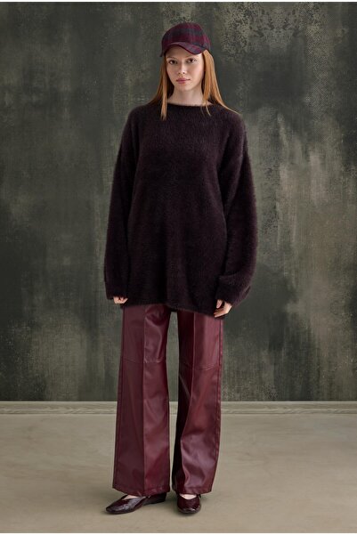 HEQA Soft Furry Sweater Chestnut