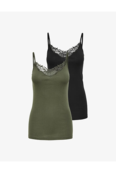 Evendi Tank Top Set, Green/Black