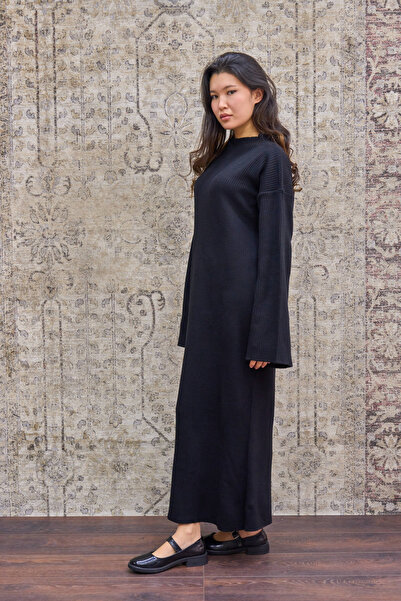 KÜÇÜĞÜM BUTİK Black Long Knitwear Dress