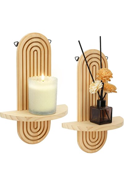 Arabest Bohemian Wood Candle Sconces, Wall Mounted Candle Holders Art Decor, ...