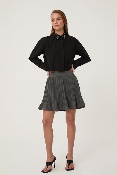 Quzu Women's Skirt 41573 Dark Gray