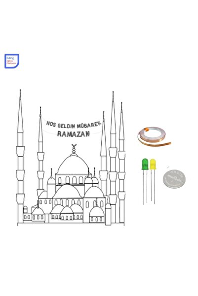 Fapatech Ramazan Ayı SultanAhmet Cami Boyama Kağıt Devre Kiti - Stem , CR2032...