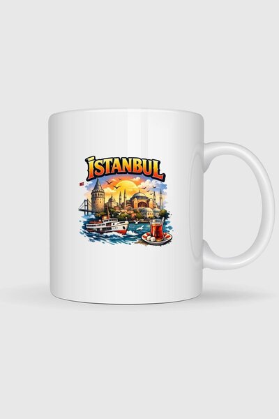 Bahriyeli Collection Istanbul Special Design B Printed Mug Cup