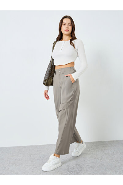 Styli Women Khaki Loose Fit Pants