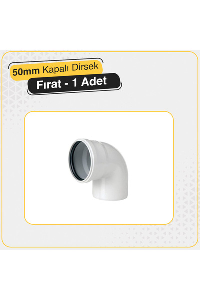 NVT YAPI İNŞAAT Fırat PVC 50'lik Kapalı Dirsek Pimaş Atık Su Borusu Dönüş Par...