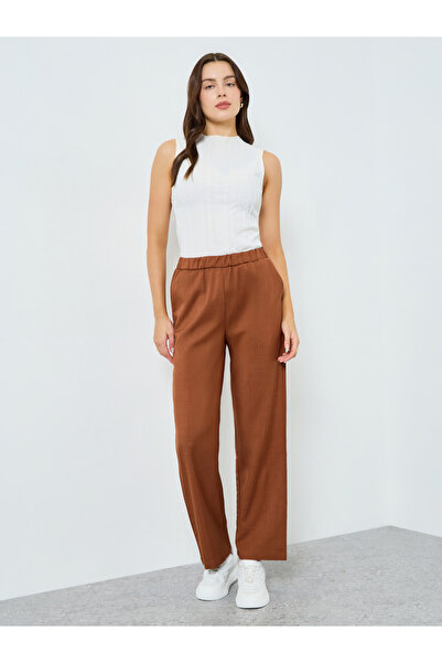 Styli Women Brown Wide Leg Pants