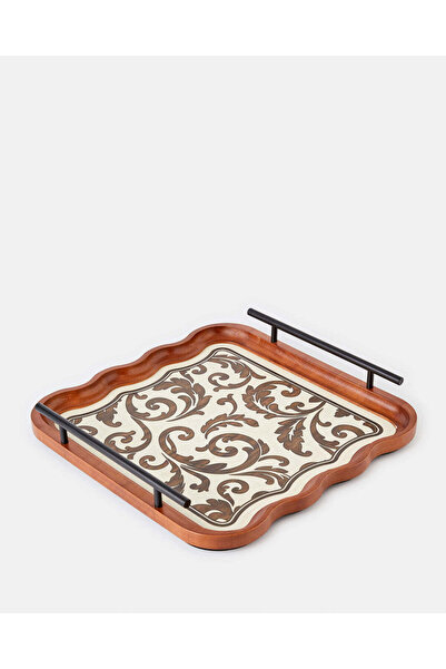 REDTAG Brown Natural Wood Square Serving Tray