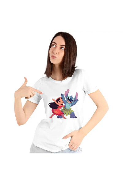 OEM Women's T-shirt Lilo Stitch Dancing Hawaii