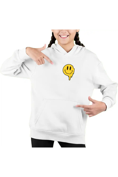 OEM Kids Girls Emoji Smile Melted Sweatshirt
