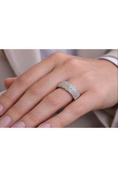 BY YASİN TOPÇU 💍   Sparkling Silver Ring with Stones – Size 17 ✨ 💎