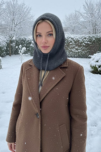 Fulla Moda Basic Bağcıklı Triko Balaklava Bere