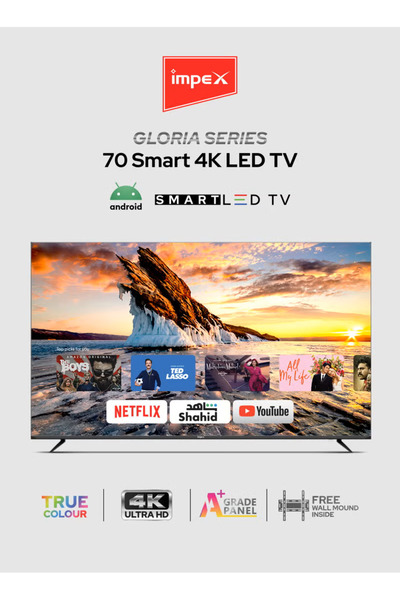 İMPEX Gloria 70 Smart 70 Inch UHD Android TV 4K Quad Core 8GB+1.5GB RAM Frame...