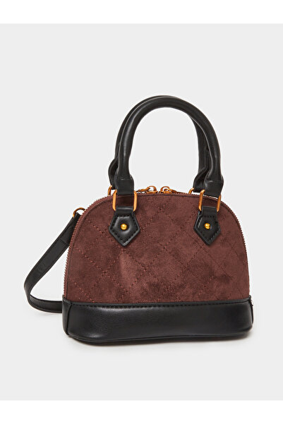 Styli Coffee Brown Quilted Dome Handbag