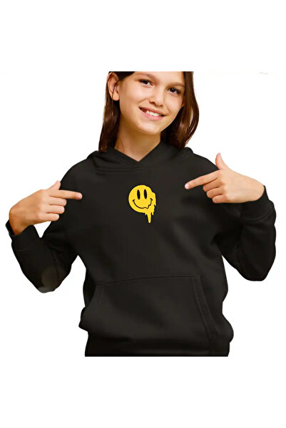 OEM Kids Girls Emoji Smile Melted Sweatshirt