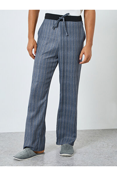 Styli Men Contrast Waistband Striped Pyjama
