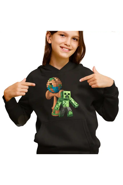 OEM Kids Girls Kendama Minecraft Creeper Trial Hoodie
