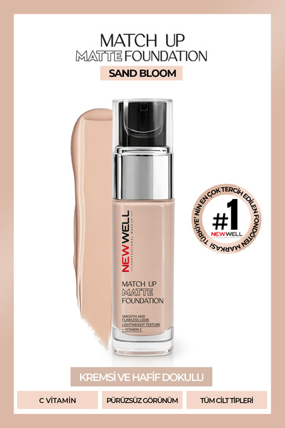 New Well Match Up Matte Foundation Sand Bloom 01 34 gr